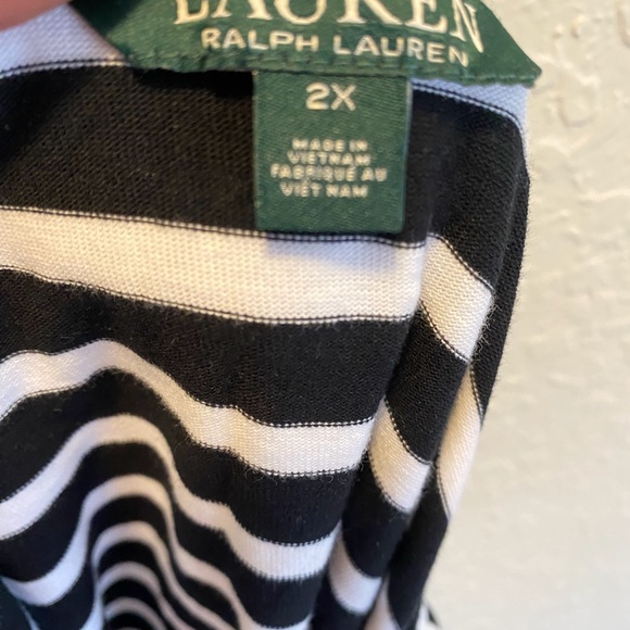 Ralph Lauren Black and White Striped On/Off Shoulder Dress - 2X - NWT - Picture 15 of 16